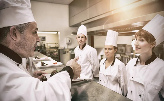 Briefing in kitchen