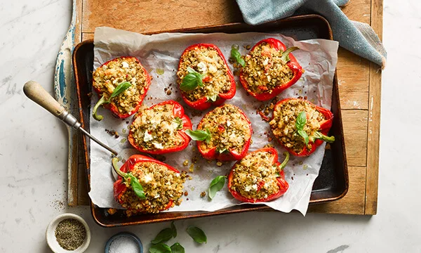 Lentil &amp; Couscous Stuffed Peppers