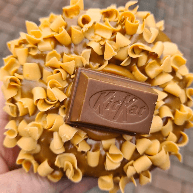 Salted Caramel Fudge Kit Kat doughnut from Planet Doughnut, UK