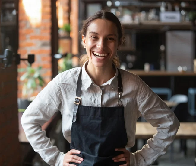 Smiling employee