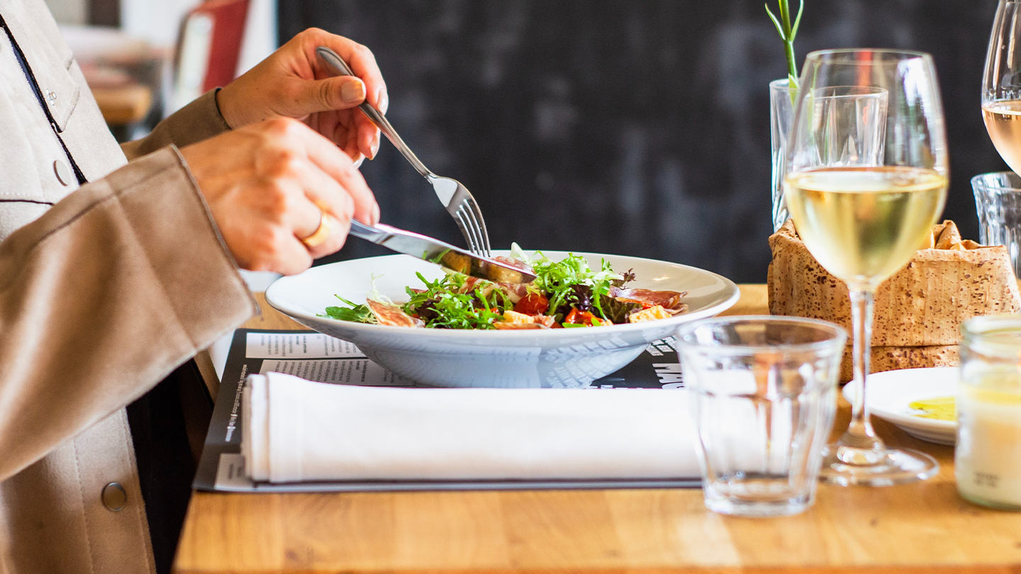Person Eating Salad