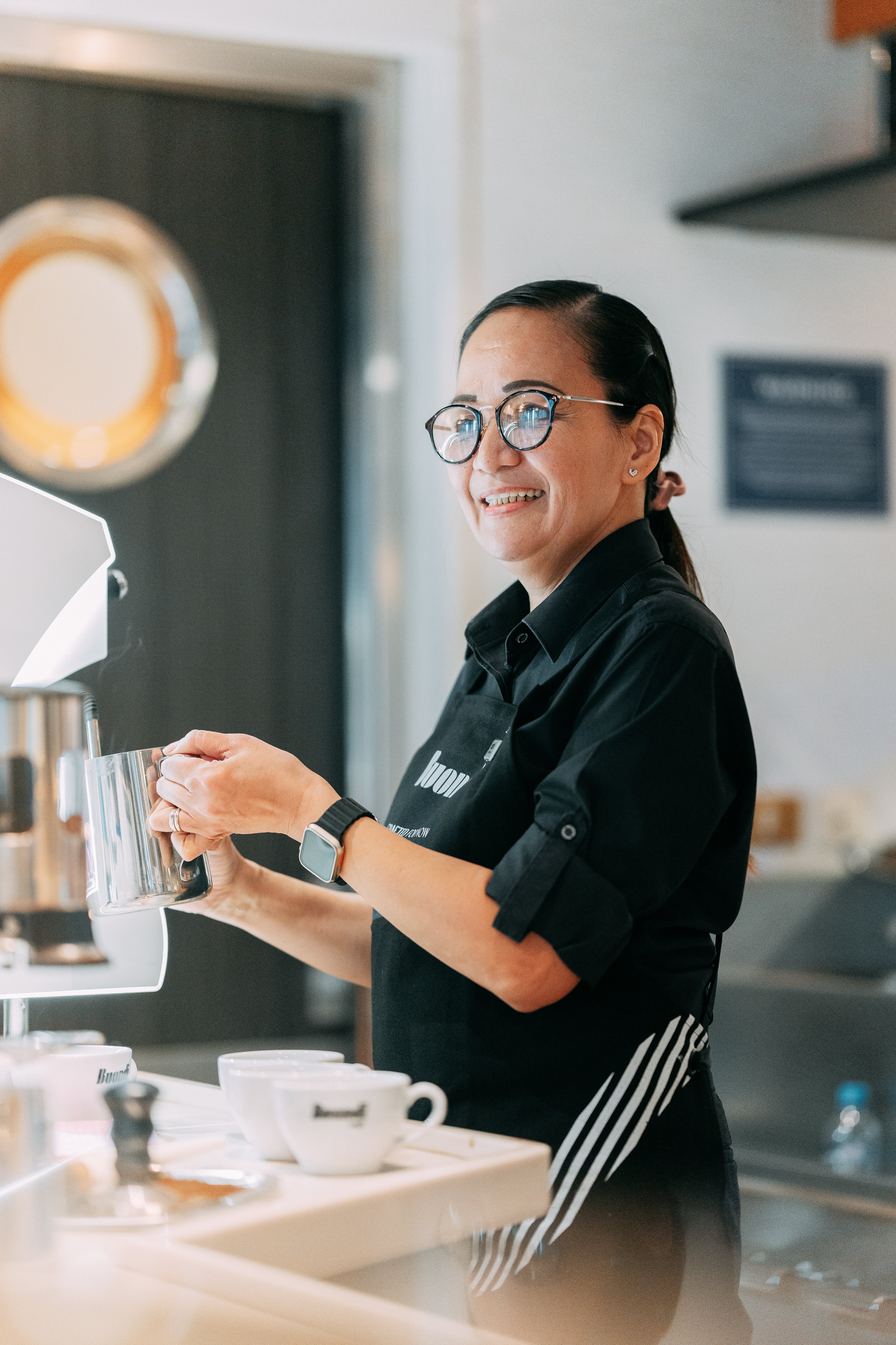 Smiling barista