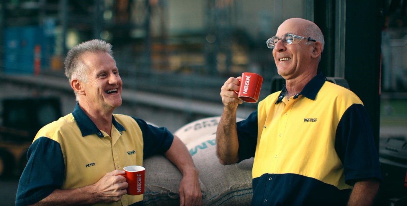 Drinking Nescafe Coffee