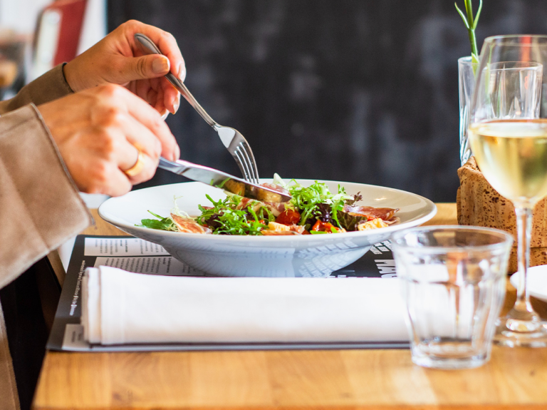 Person Eating Salad