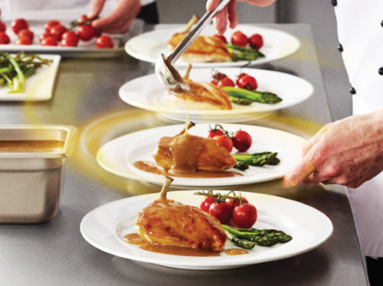 Chef Using Gravy