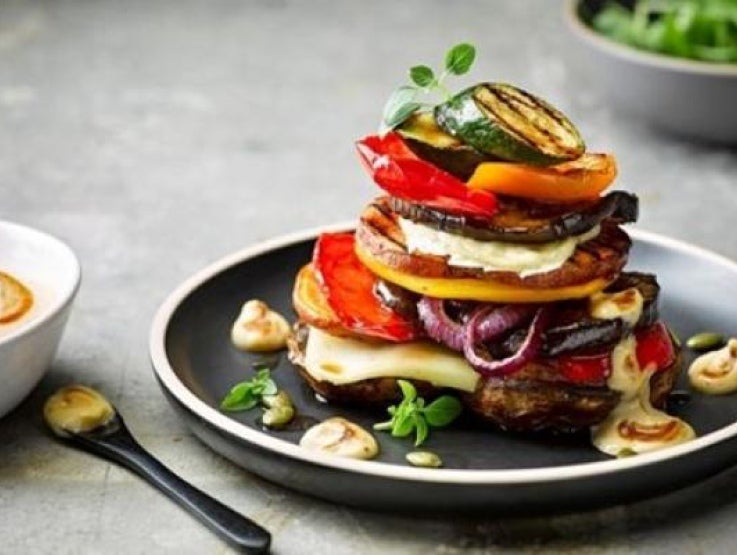 Mediterranean Style Vegetable Stacks with Vegan Aioli