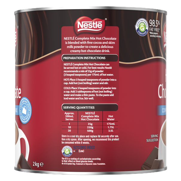 NESTLÉ Complete Mix Hot Chocolate Can 2kg