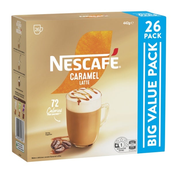 NESCAFÉ® Caramel Latte Sachets 26 Pack