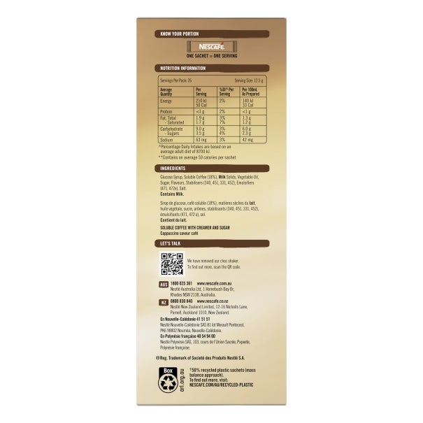 NESCAFÉ® Cappuccino Sachets 26 Pack