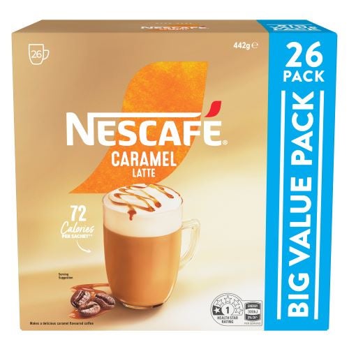 NESCAFÉ COFFEE MIX CARAMEL LATTE Sachets 3 x 26 x 17g 