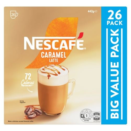 NESCAFÉ COFFEE MIX CARAMEL LATTE Sachets 3 x 26 x 17g 