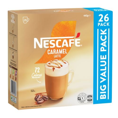 NESCAFÉ COFFEE MIX CARAMEL LATTE Sachets 3 x 26 x 17g 
