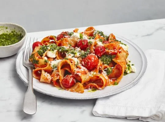 Pappardelle with Rocket Pesto & Persian Fetta