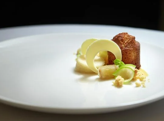 Golden Syrup Pudding with Apple and Ginger Espuma