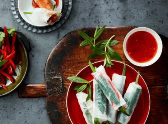 Rice Paper Rolls with Sweet Chilli Sauce