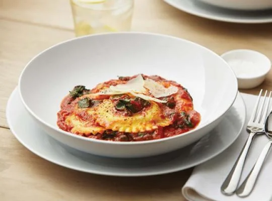 Tomato and Spinach Ravioli
