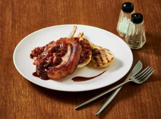 Pork Cutlets with Roasted Fennel and Three Bean Stew