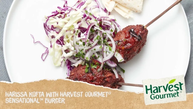 SENSATIONAL HARISSA KOFTAS WITH AROMATIC SLAW AND BREAD