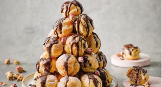 Mocha and Dark Chocolate Croquembouche