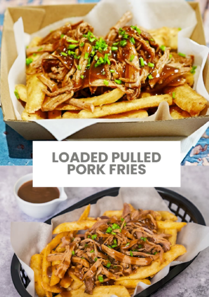 Pulled pork loaded fries