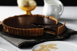 Easter Chocolate Brownie Caramel Tart