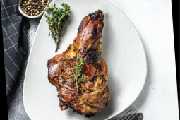 ROAST LAMB WITH MINTED ROSEMARY GRAVY