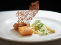 48 Degree Salmon, Red Miso Mayonnaise, Tom Yum Crisp, Fennel Citrus Salad