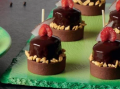 Dark chocolate and cherry tarts