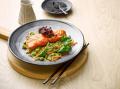 Tea Smoked Salmon with Soba noodles and greens
