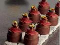 Chocolate Pannacotta with Rhubarb Compote