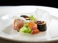 Salmon, Seaweed, Green Sauce, Cucumber, Shallot