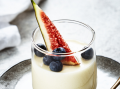 Vanilla Panna Cotta with Blueberries & Fig
