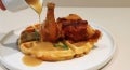 Chicken & Cheese Waffles with Gravy