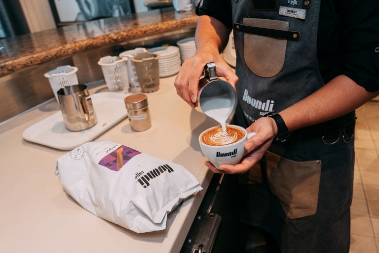 Pouring coffee
